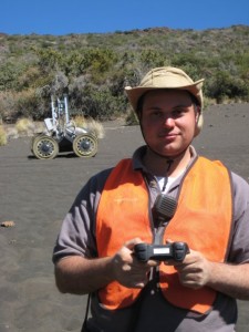 Me and a lunar rover robot